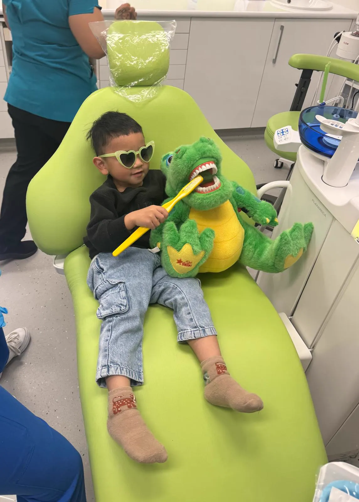 Happy child at the dentist