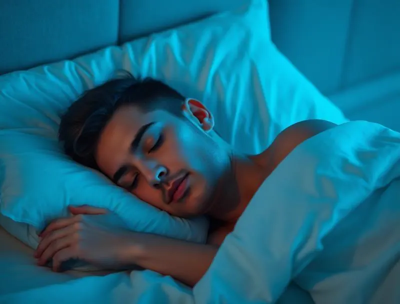 Patient sleeping peacefully after sleep apnoea treatment